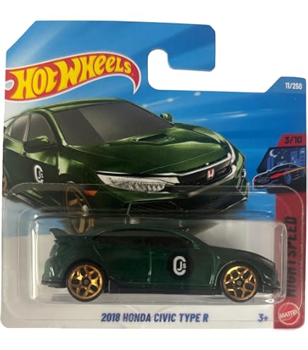 Amazon.com: Hot Wheels 2018 Honda Civic Type R [Red], Then and Now